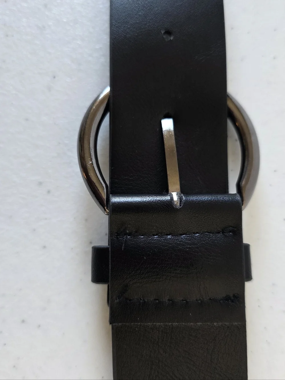 Double Buckle Black Belt Women's Size S Black Vegan Leather Punk Edgy
